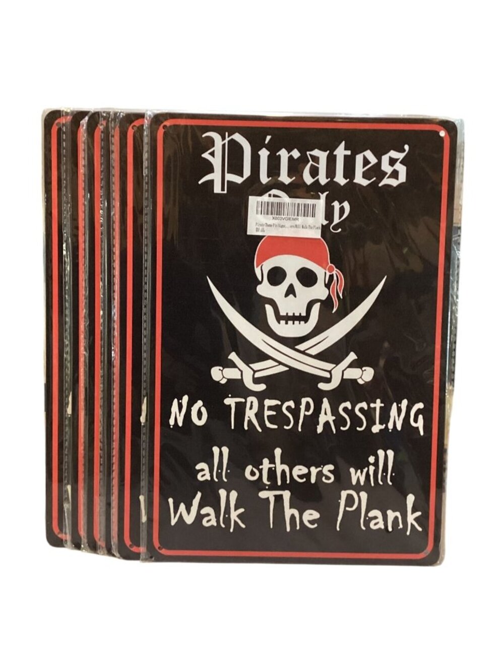 6 Pack Pirates Only "No Trespassing" Golden Era Retro Tin 8X12 Sign New